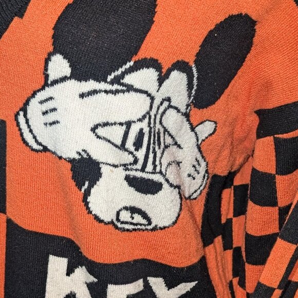 Disney Her Universe Sweater Womens Size XL Mickey Mouse Cardigan Orange Black - Picture 4 of 6